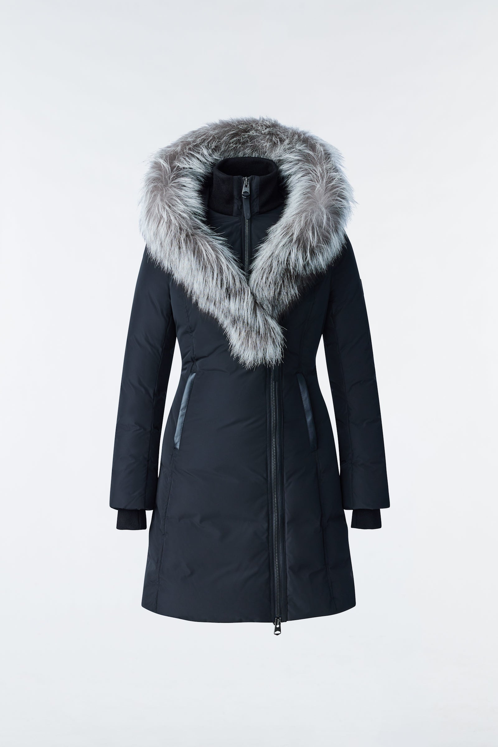 KAY Down coat with silver fox fur Signature Mackage Collar - 1