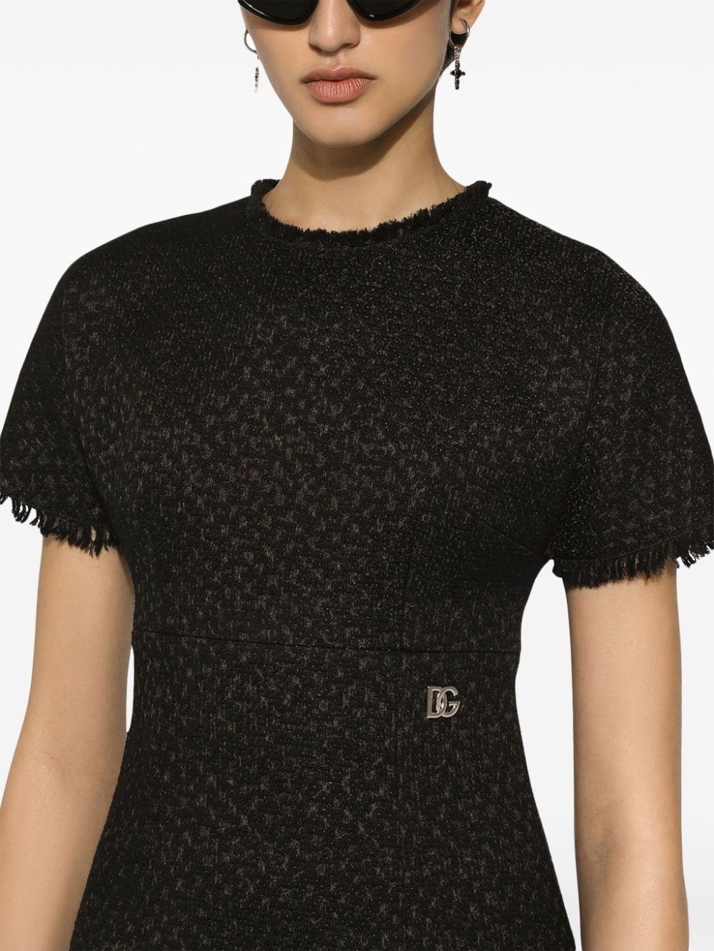 appliquÃ©-logo bouclÃ© mini dress - 5