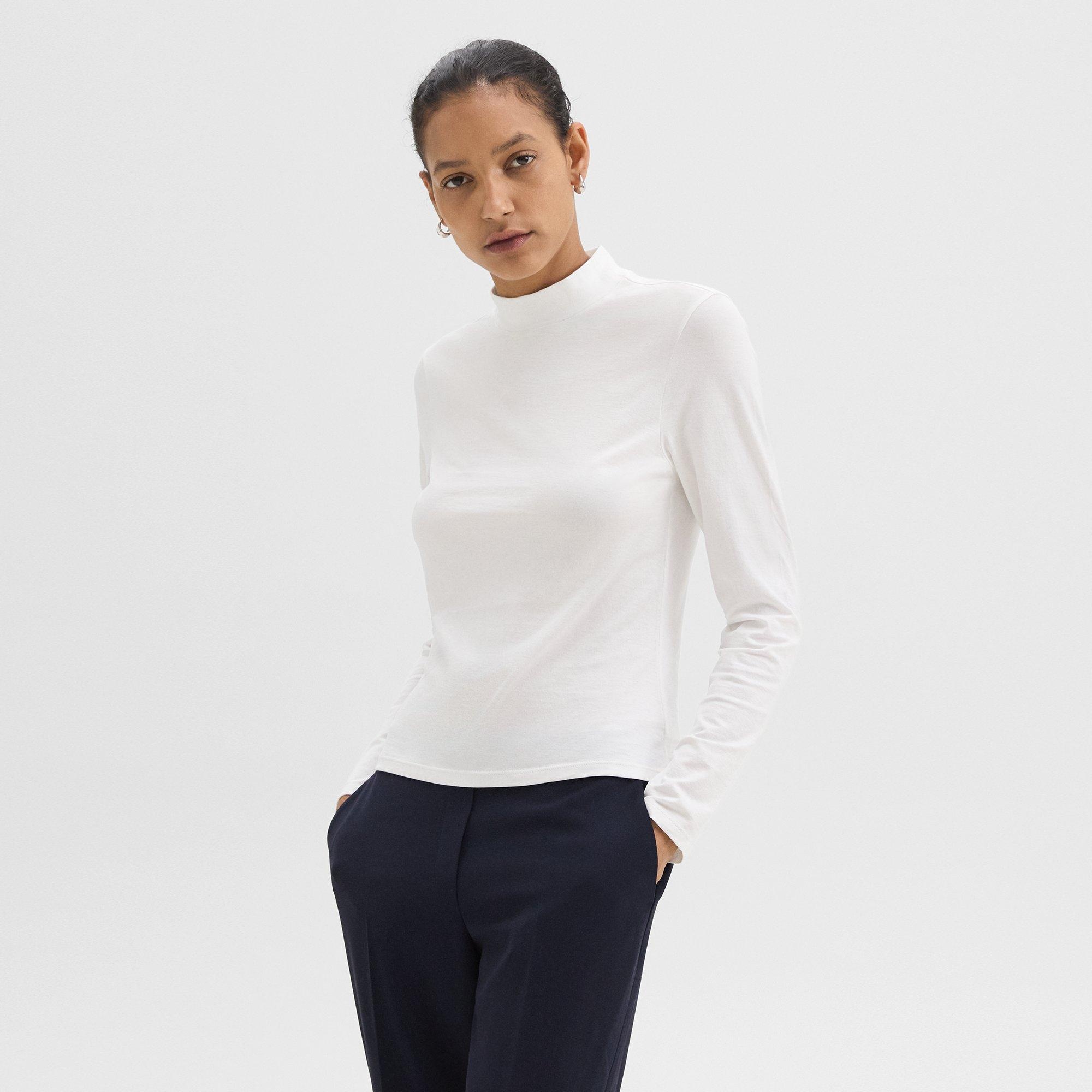 Tiny Mock Neck Tee in Organic Cotton - 2