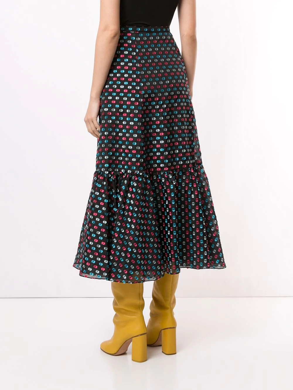 flared polka dot print skirt - 4