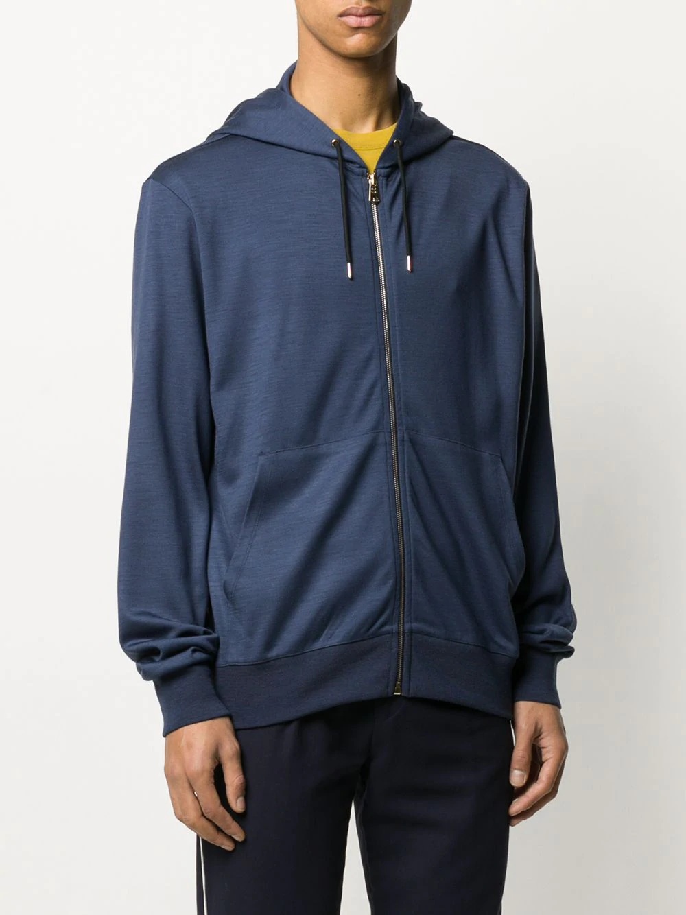 zip-up wool hoodie - 3