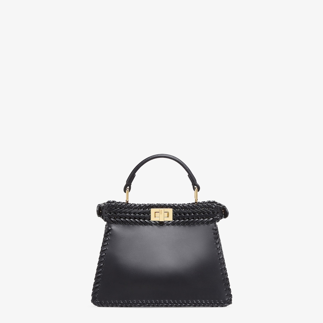 Iconic Peekaboo ISeeU bag in an ideal, compact size. Made of black leather with borders and front pa - 3