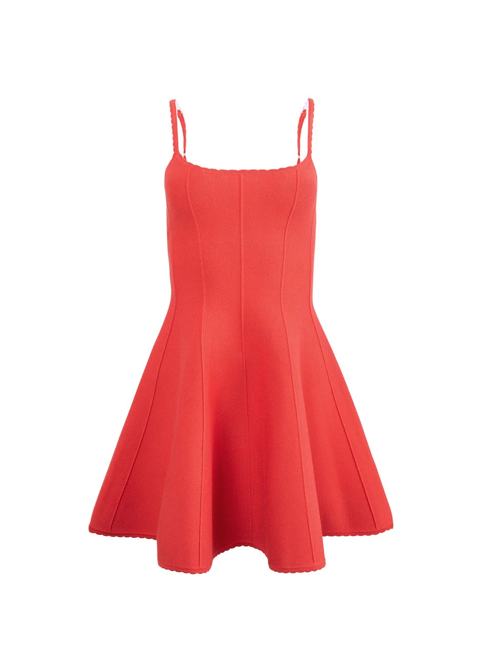 Flared Corset Dress Coral Crush - 4