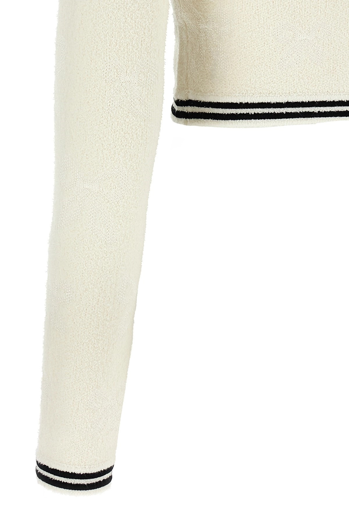 'Cream Bow Jacquard' cardigan - 5