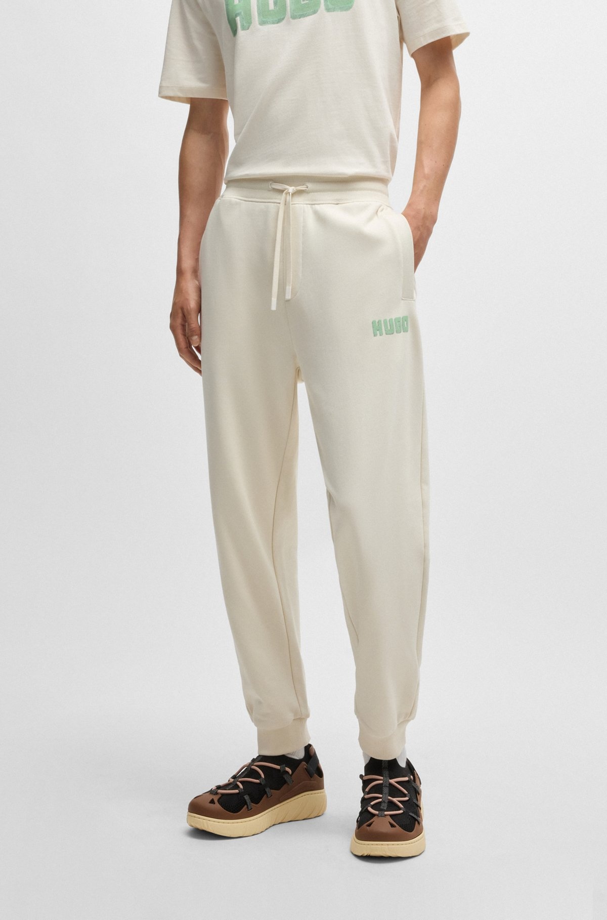 COTTON-TERRY TRACKSUIT BOTTOMS WITH LOGO PRINT - 2