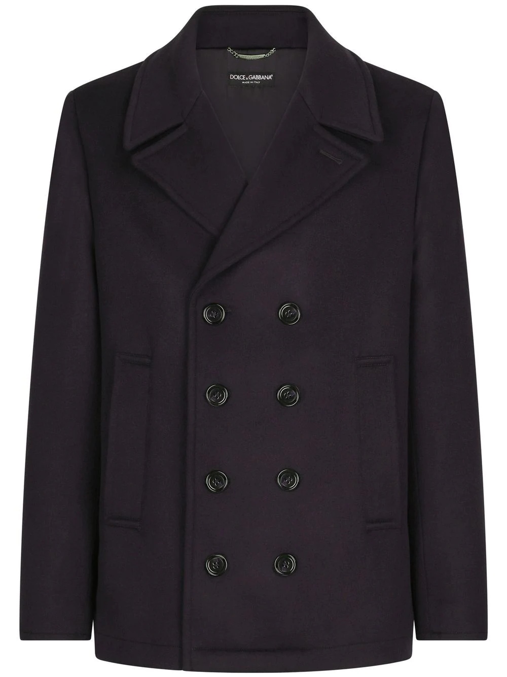 double-breasted cashmere peacoat - 1