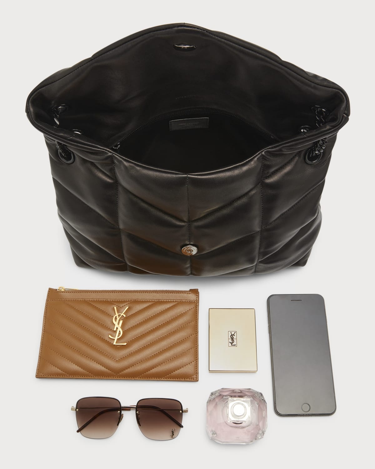 Lou Puffer Medium YSL Shoulder Bag in Quilted Leather - 10
