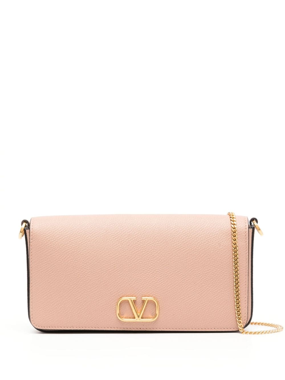 VLogo Signature leather crossbody bag - 1