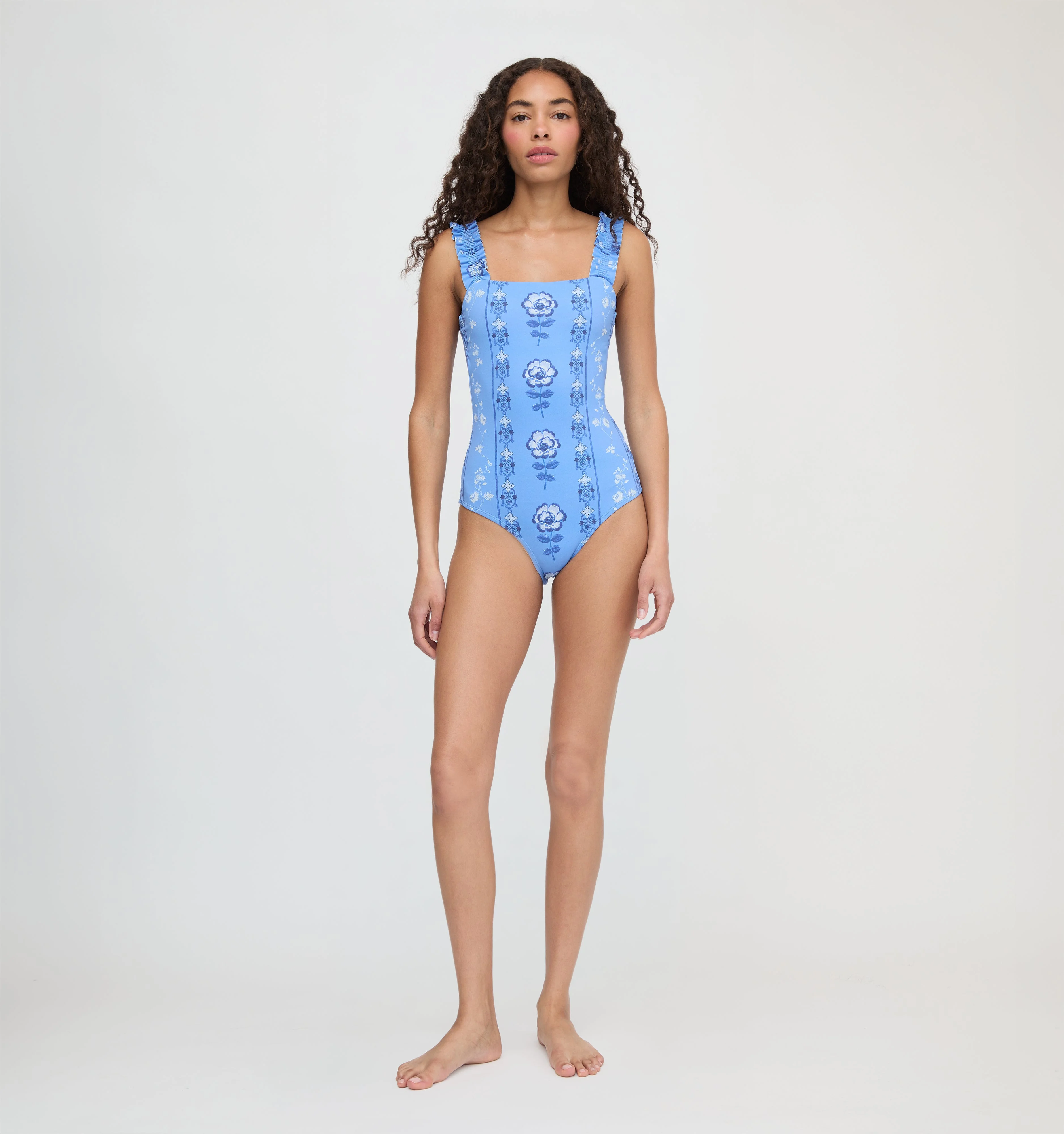 The Teagan One Piece - Blue Arcadia Border - 1
