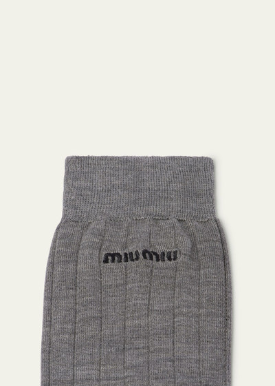 Miu Miu Logo-Knit Silk Sock outlook