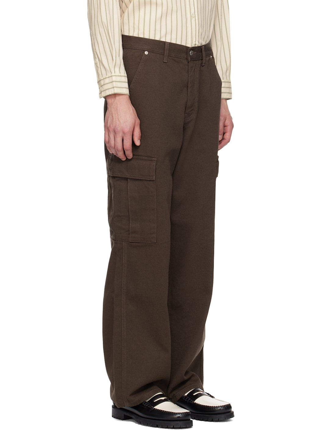 Brown Carpenter Denim Cargo Pants - 2