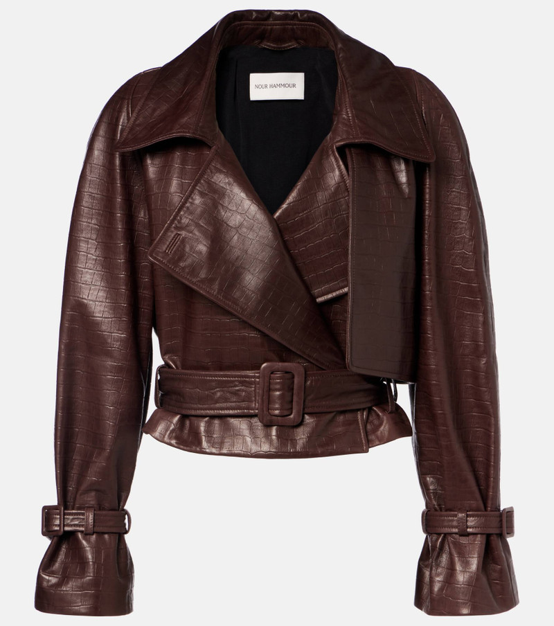 Hatti croc-effect leather jacket 1