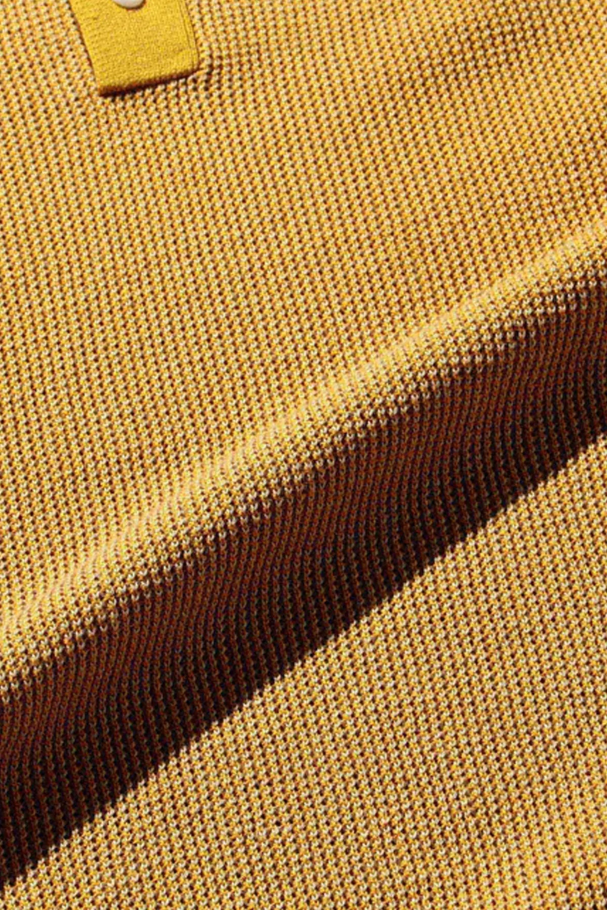 Slab Knit Polo Cotton Linen - Mustard - 4