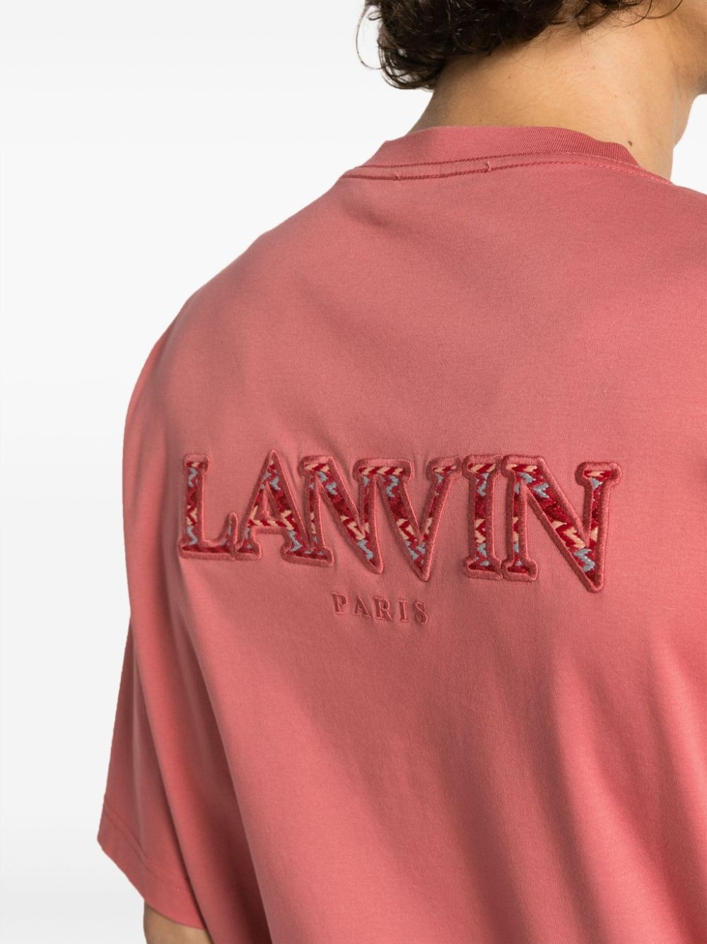 logo-embroidered cotton T-shirt - 5