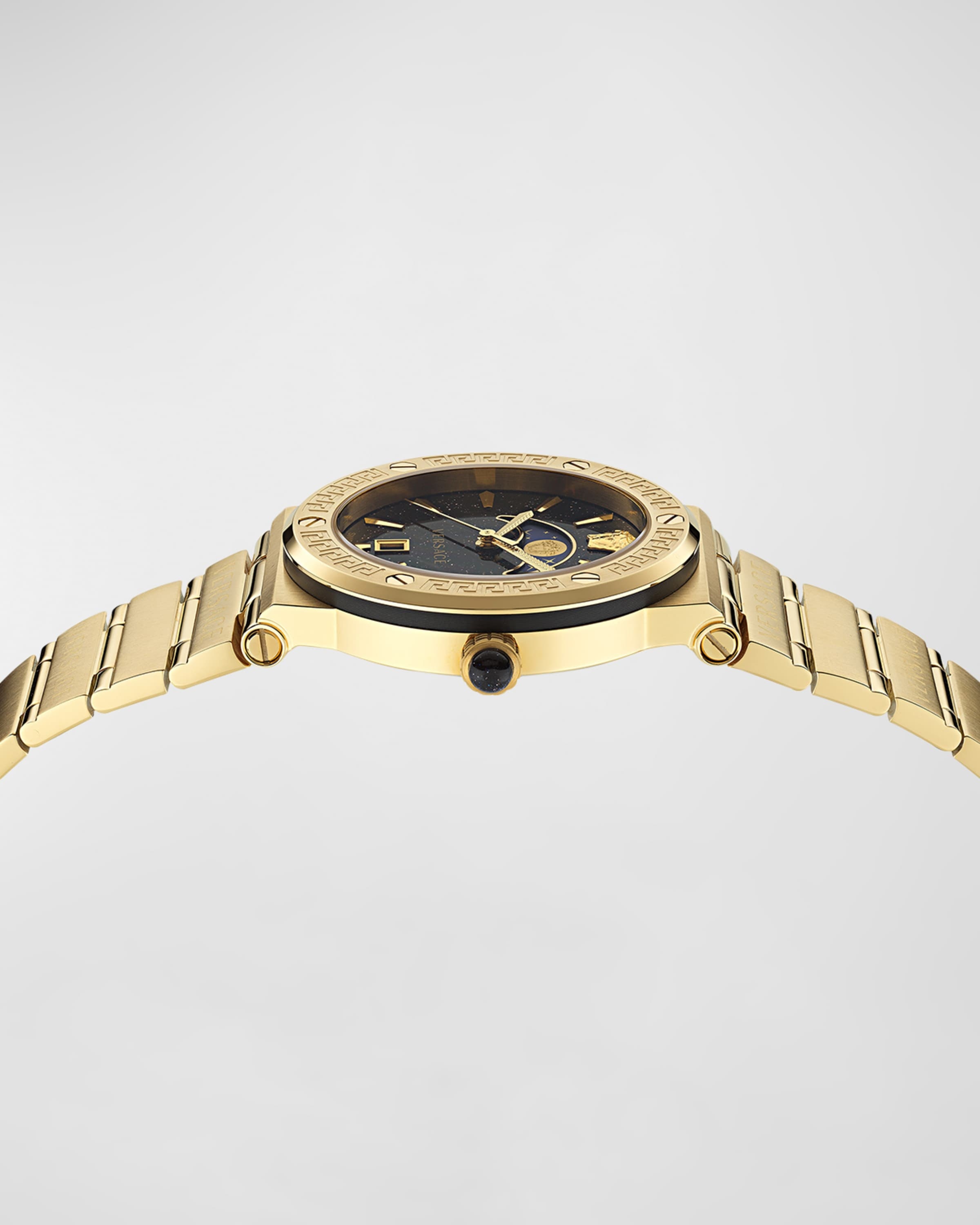 38mm Greca Logo Watch with Bracelet Strap, Gold Plated - 3