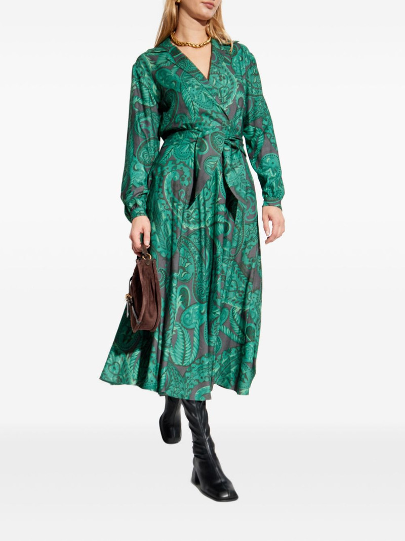 Etro paisley-print tie-waist midi day dress outlook