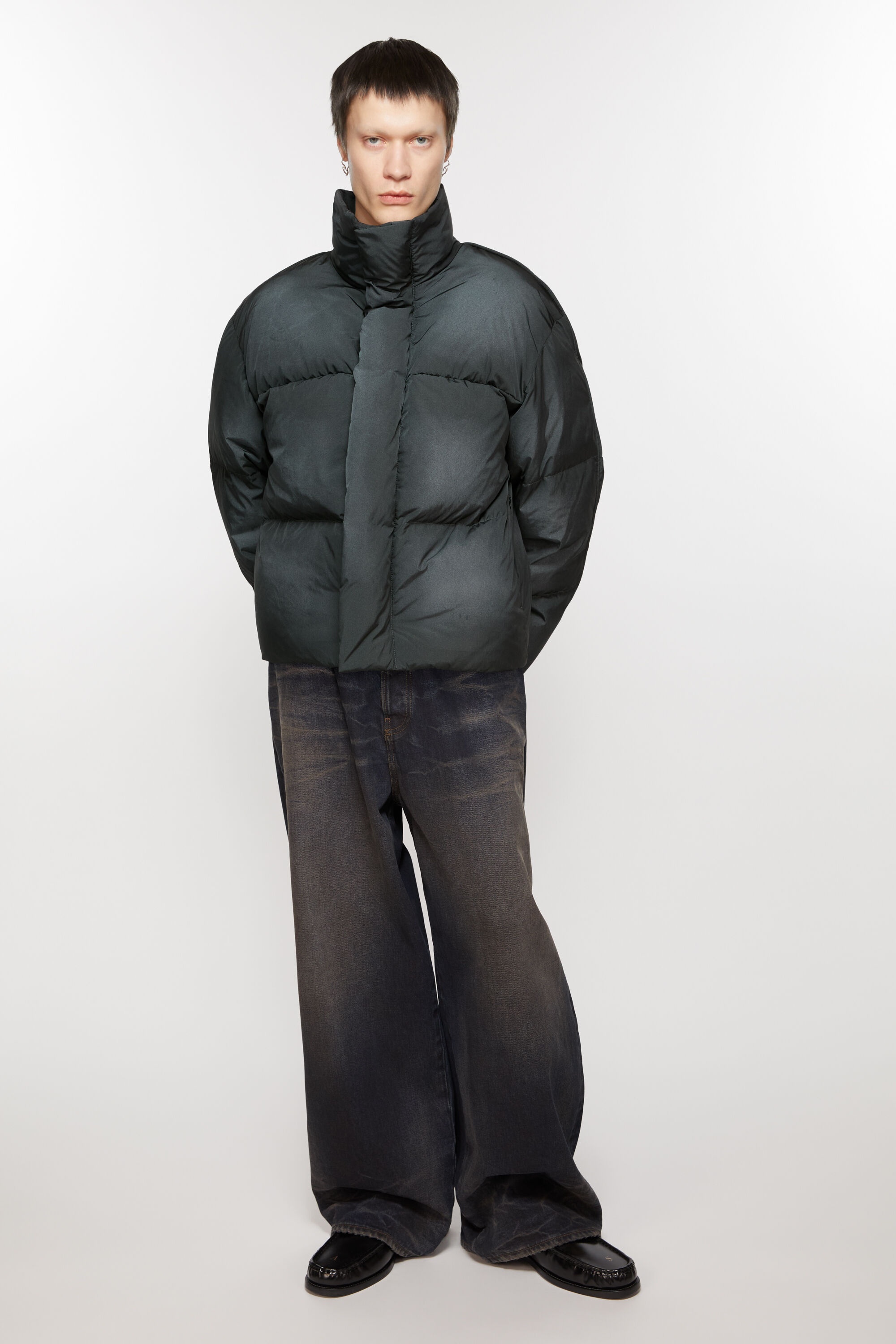 Puffer jacket sprayed - Black - 5