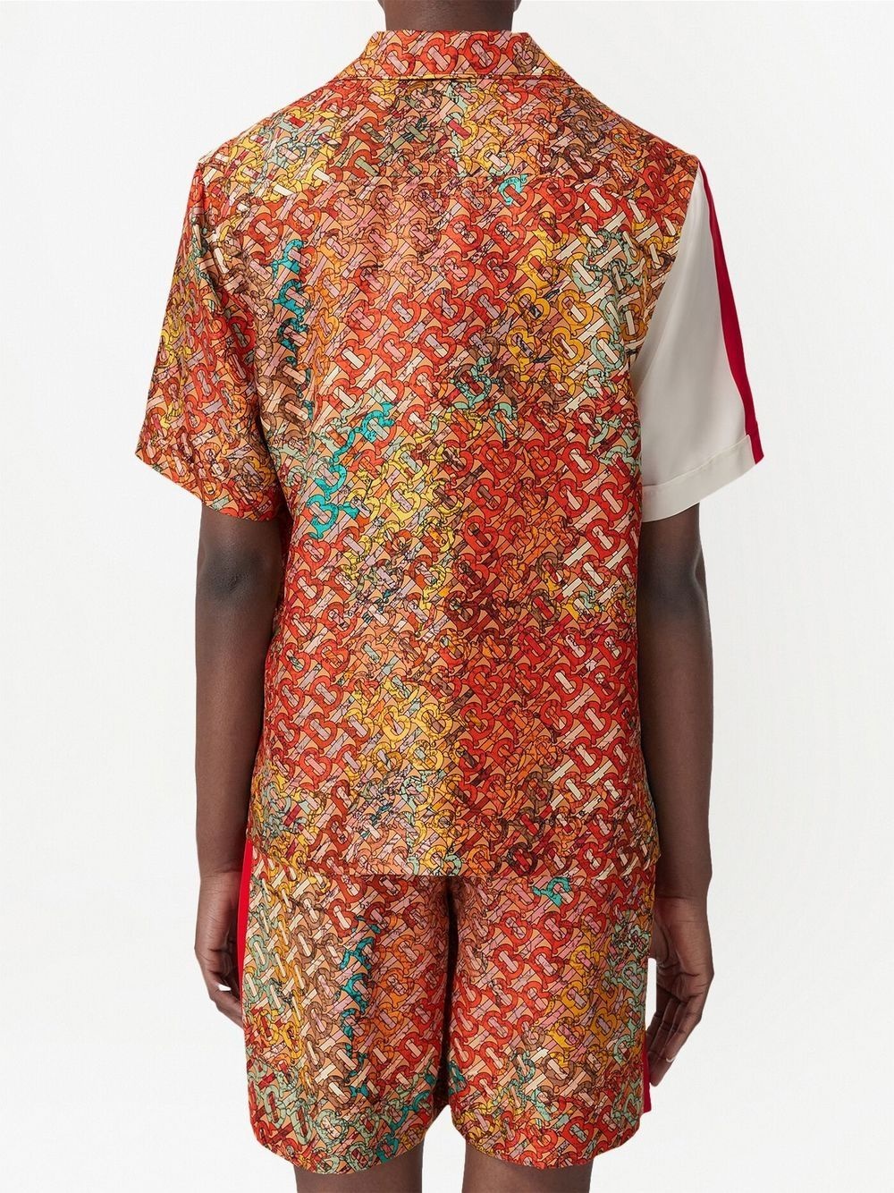 monogram-print silk shirt - 4