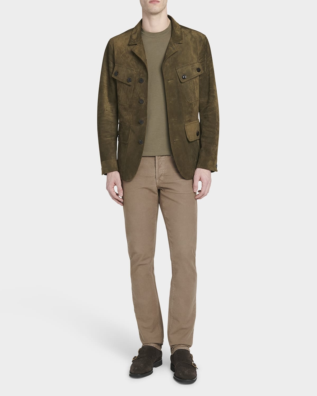 Men's Cashmere-Suede Sartorial Military Jacket - 3