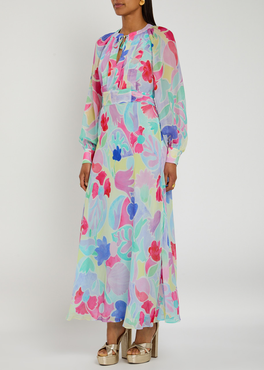 Rixo Aero Printed Chiffon Maxi Dress - 2