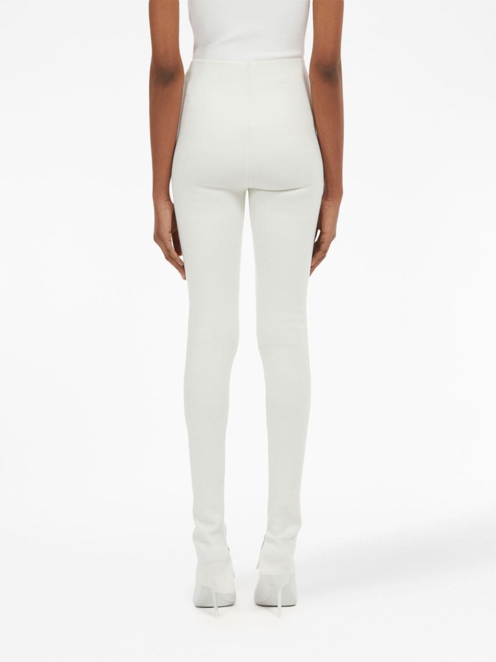 zip-detail knitted leggings - 4