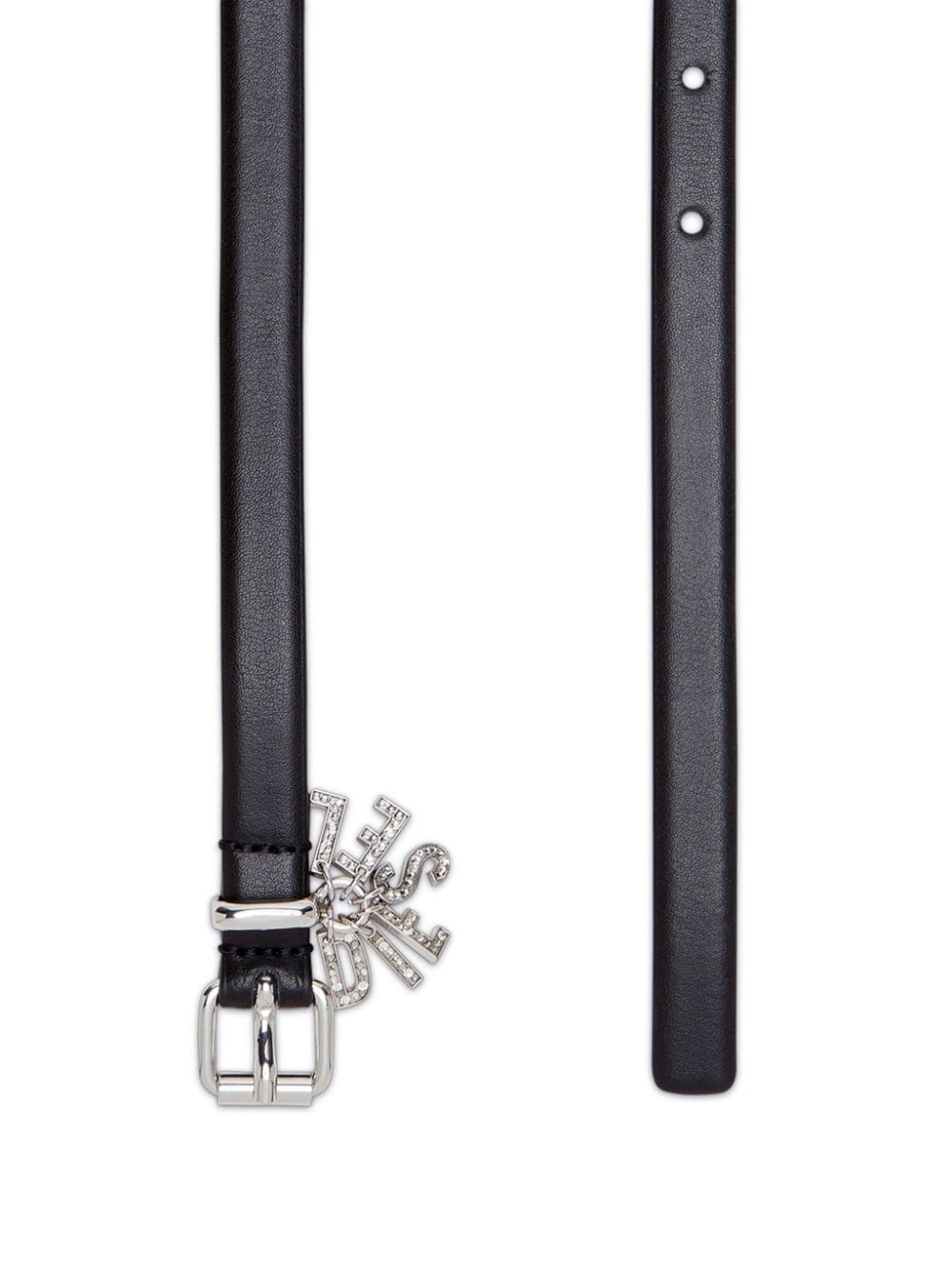 logo-charm leather belt - 2