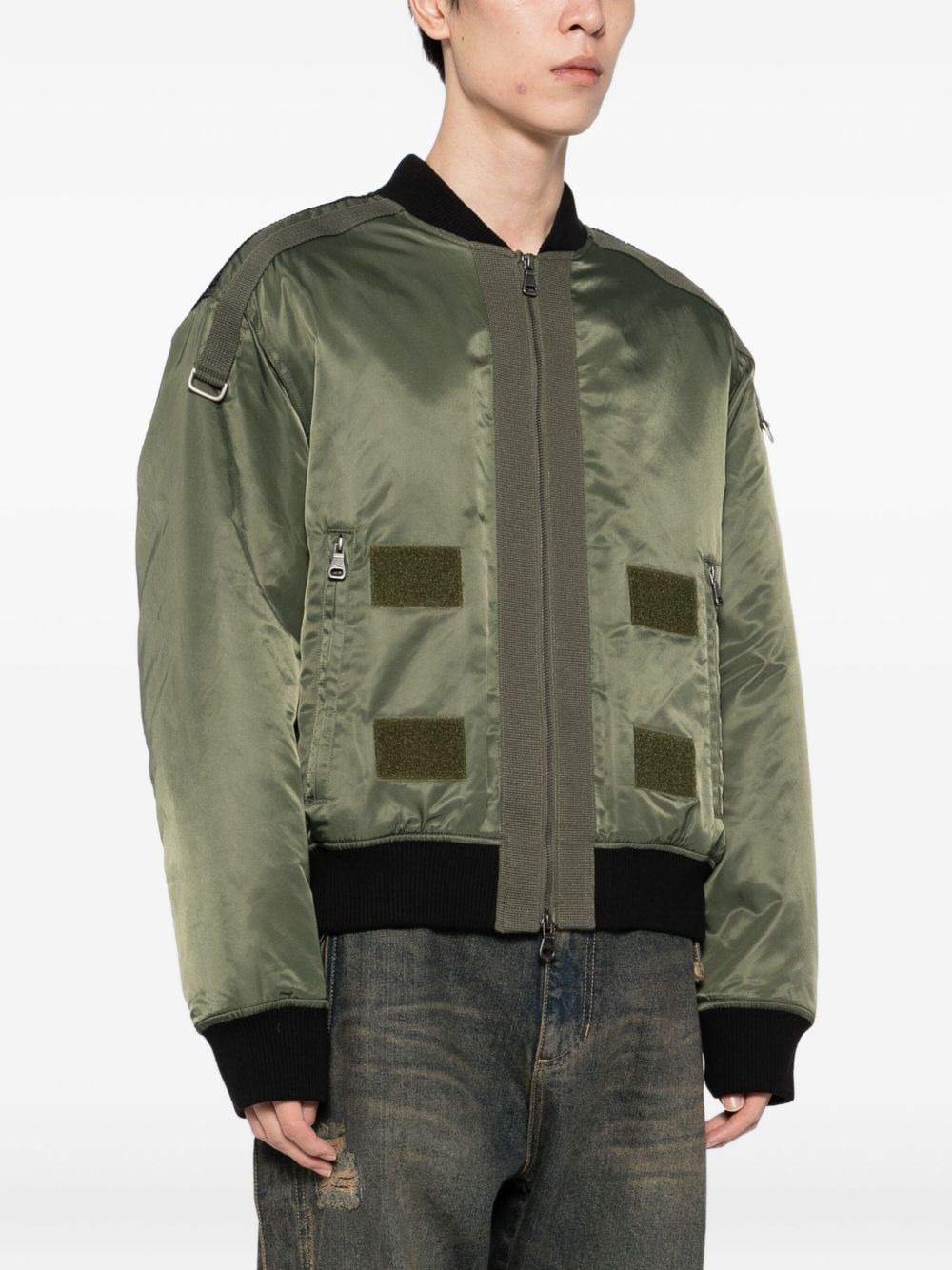 layered washed bomber jacket - 3