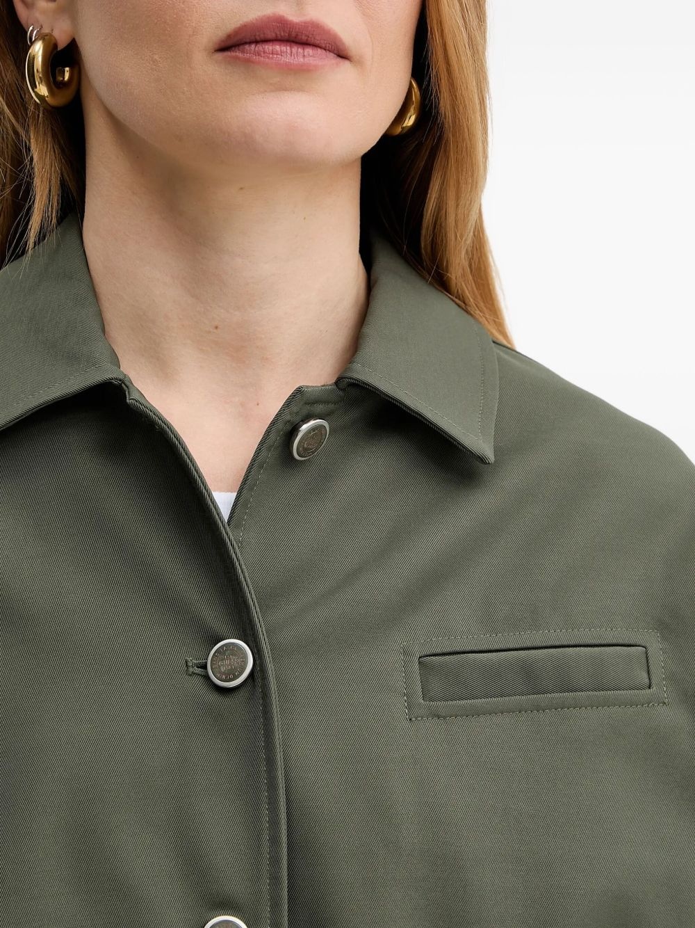 button-fastening cinched jacket - 4