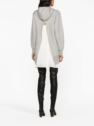 sacai long-sleeve zipped hoodie dress outlook