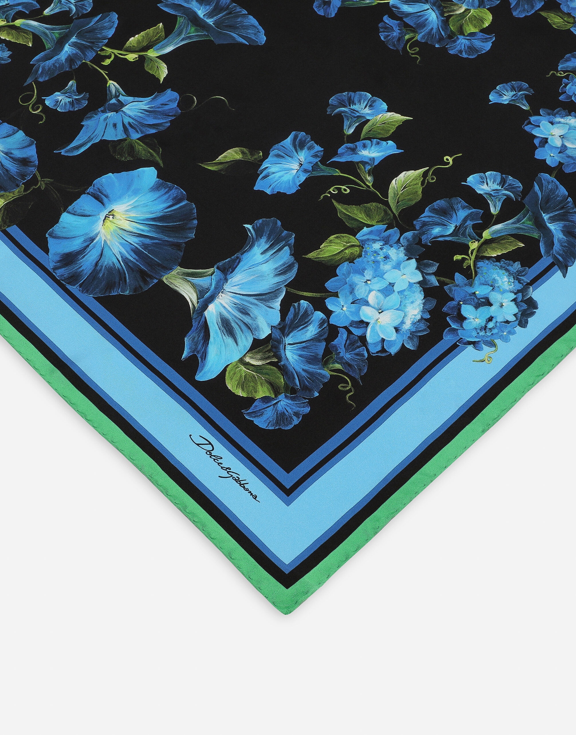 Bluebell-print twill scarf (70 x 70) - 2