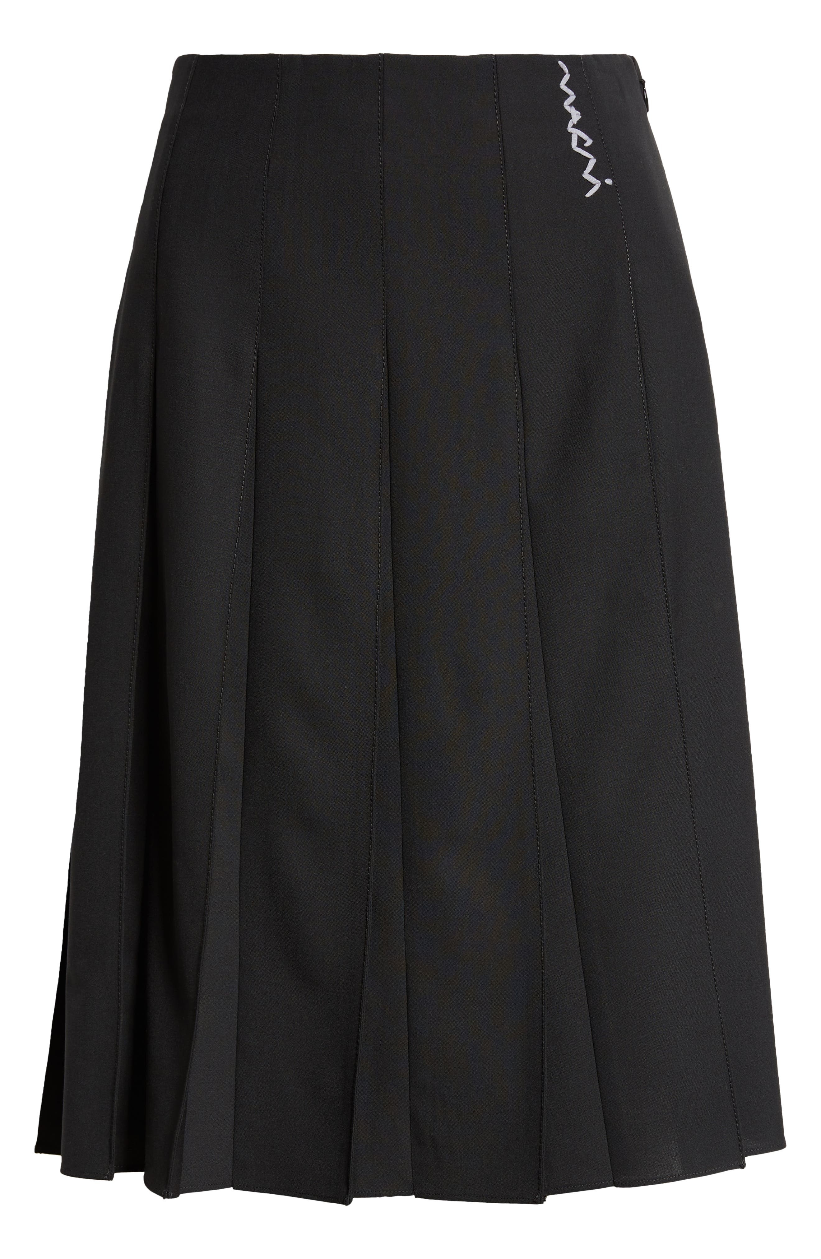 Marni Pleated Front Skirt in Black at Nordstrom - 6