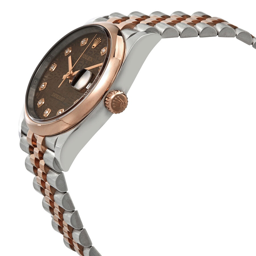 Rolex Datejust 36 Chocolate Jubilee Diamond Dial Men's Steel and 18k Everose Gold Jubilee Watch 1262 - 2