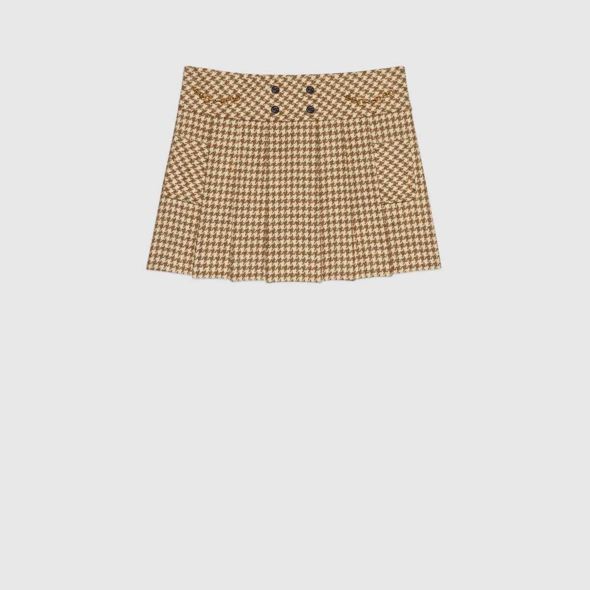 Houndstooth wool mini skirt - 1