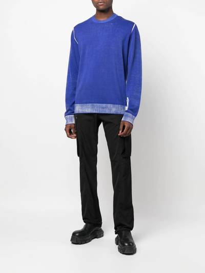 Diesel faded-effect cotton jumper outlook