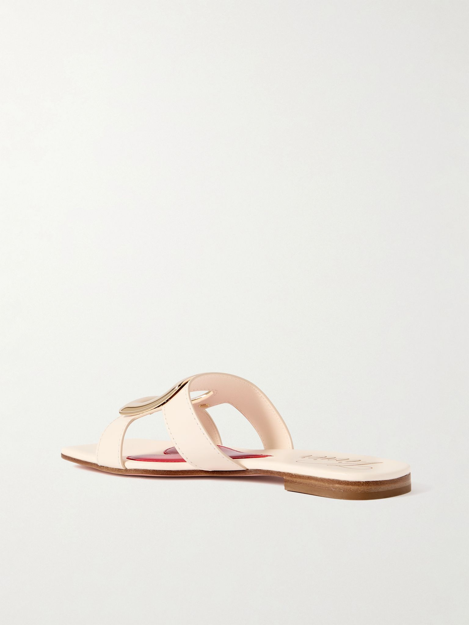 Nagoya embellished cutout leather slides Off-white - 3