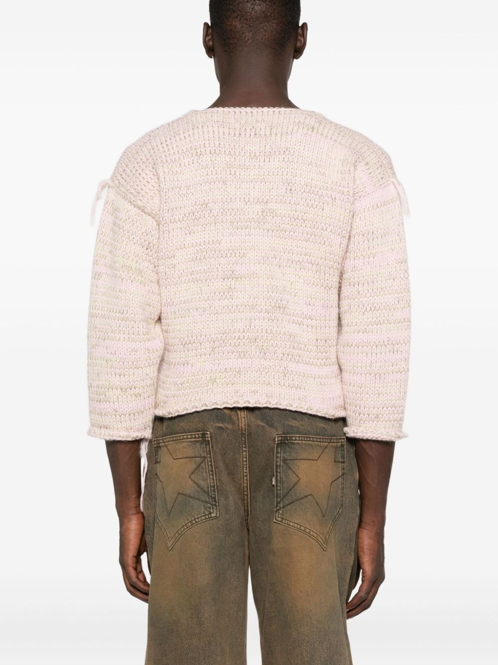 toggle-fastening textured cardigan - 4