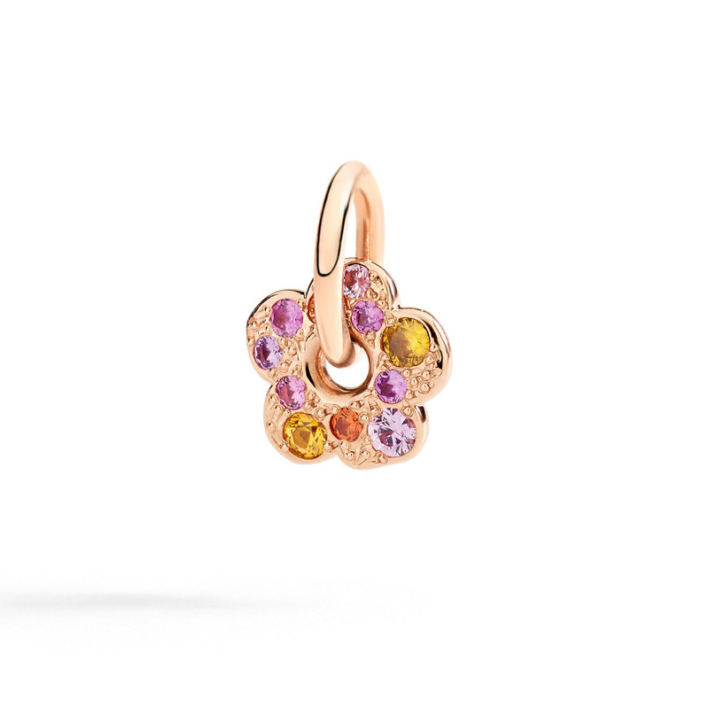 ROSE GOLD & SAPPHIRE FLOWER CHARM 1
