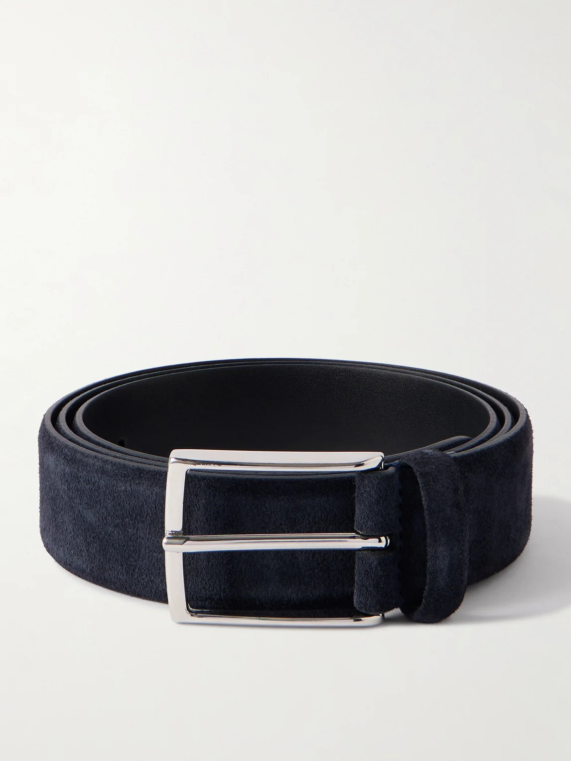 3.5cm Navy Suede Belt - 1
