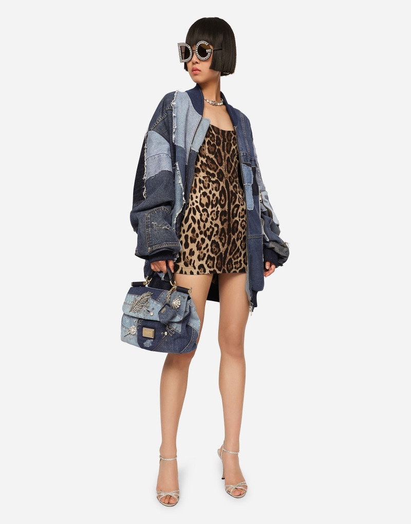 Short leopard-print charmeuse dress 5