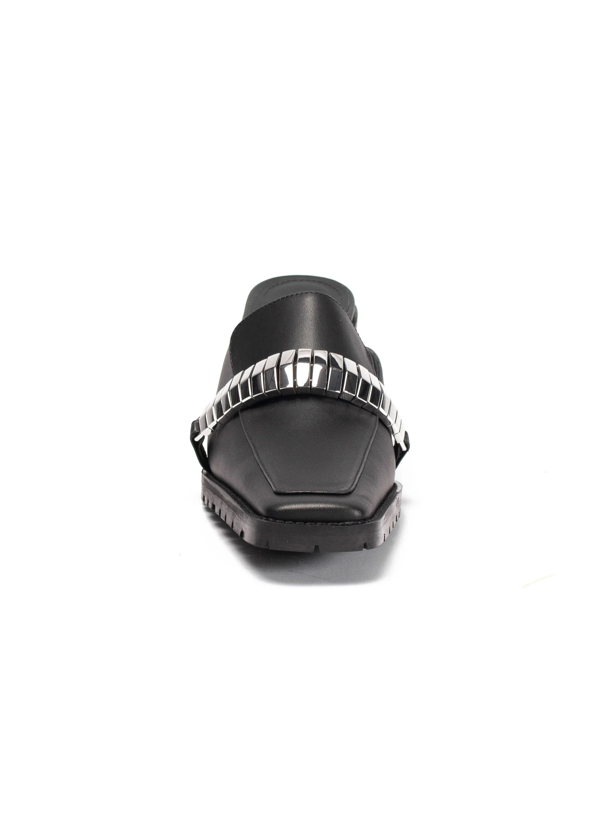 Eva Loafer Mule Leather/Metal Black - 5