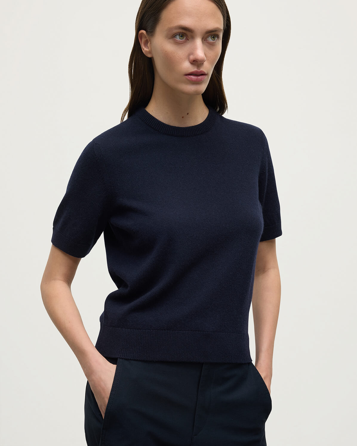 Classic Cashmere Navy T-shirt - 5