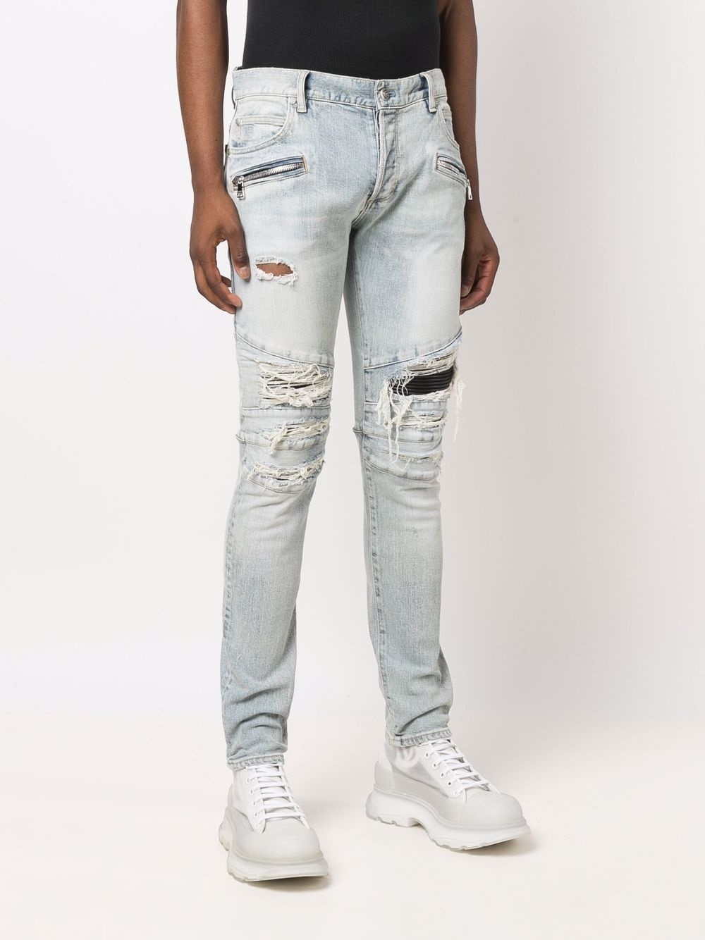 distressed-effect skinny jeans - 3