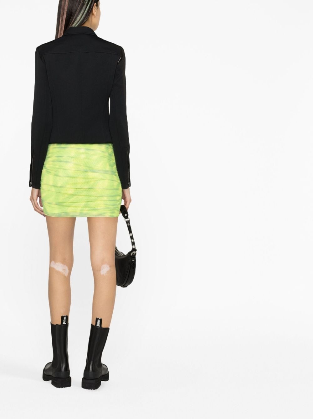 tie dye-print ruched miniskirt - 4