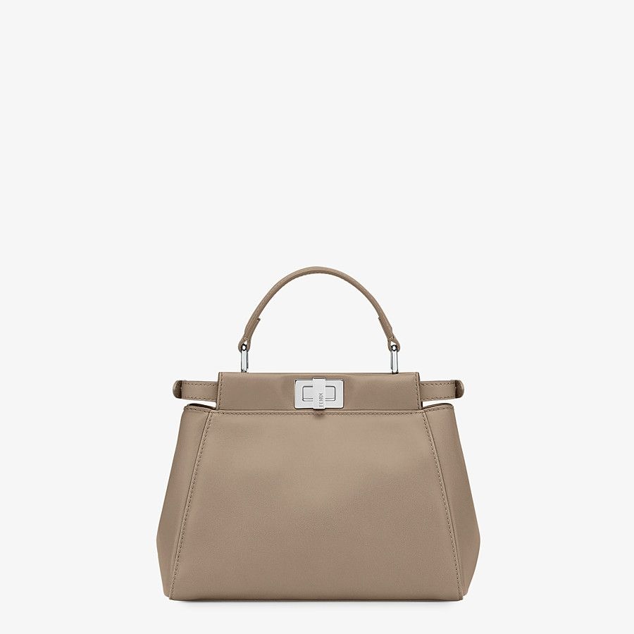 Dove gray leather hand bag - 4