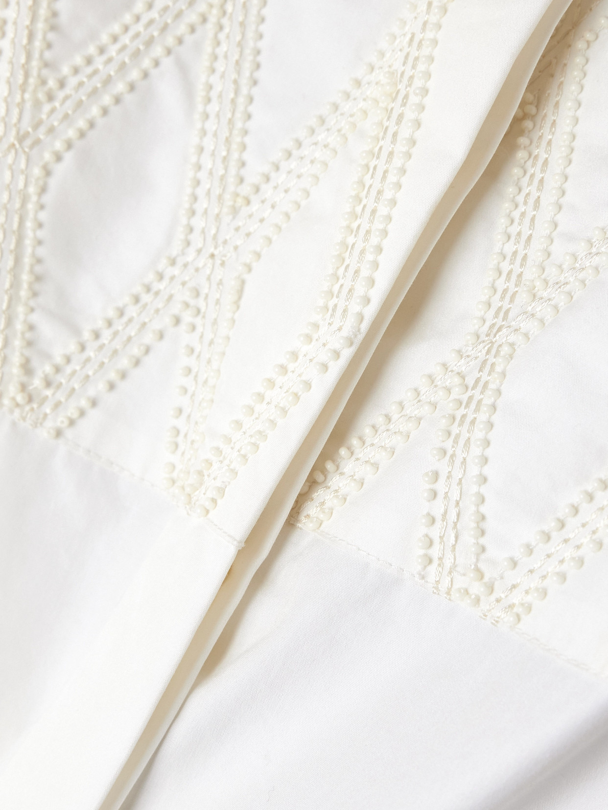 Cassandra Bead-embellished Embroidered Cotton-blend Poplin Shirt - 5