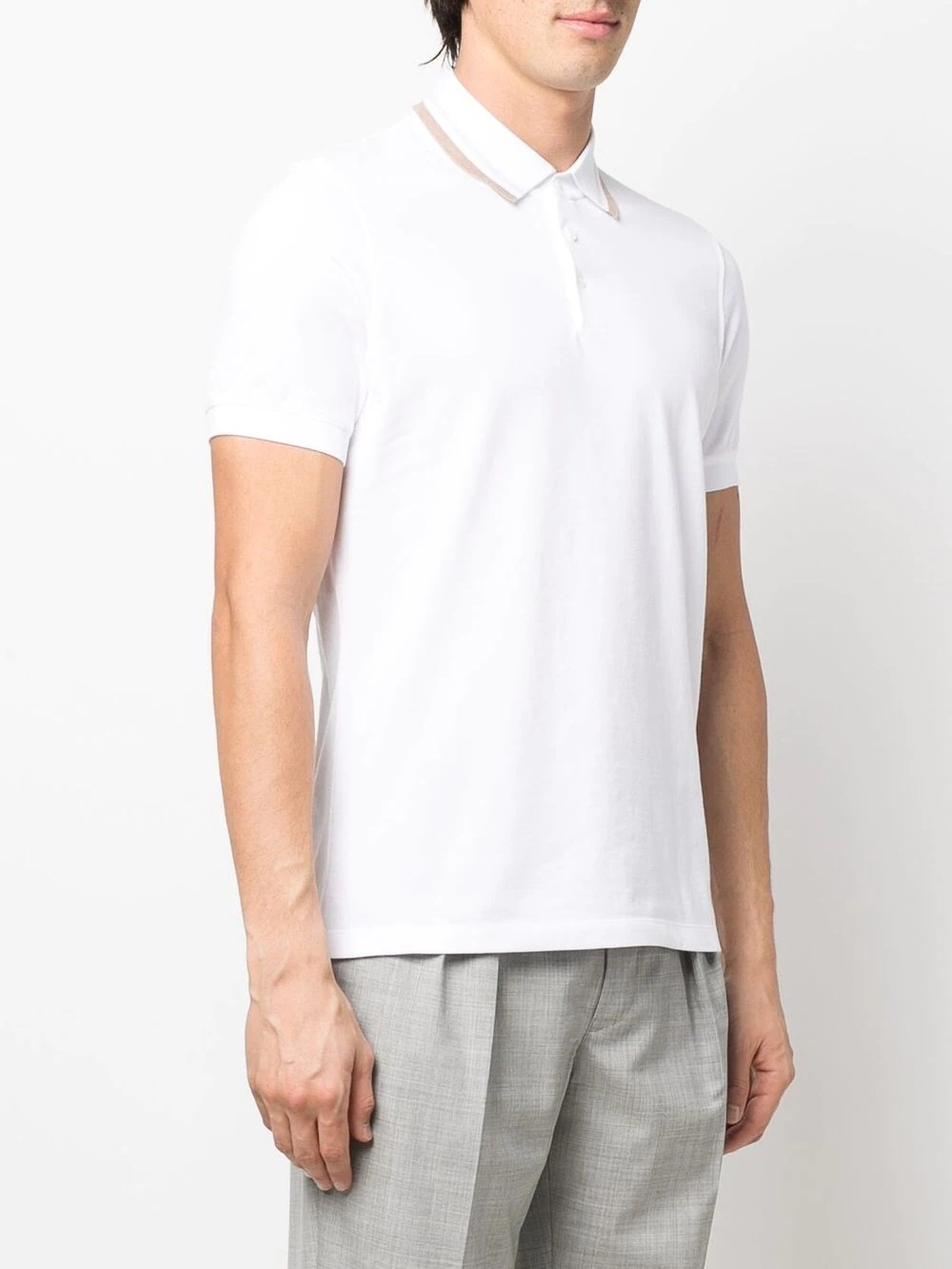 contrasting-collar polo shirt - 3