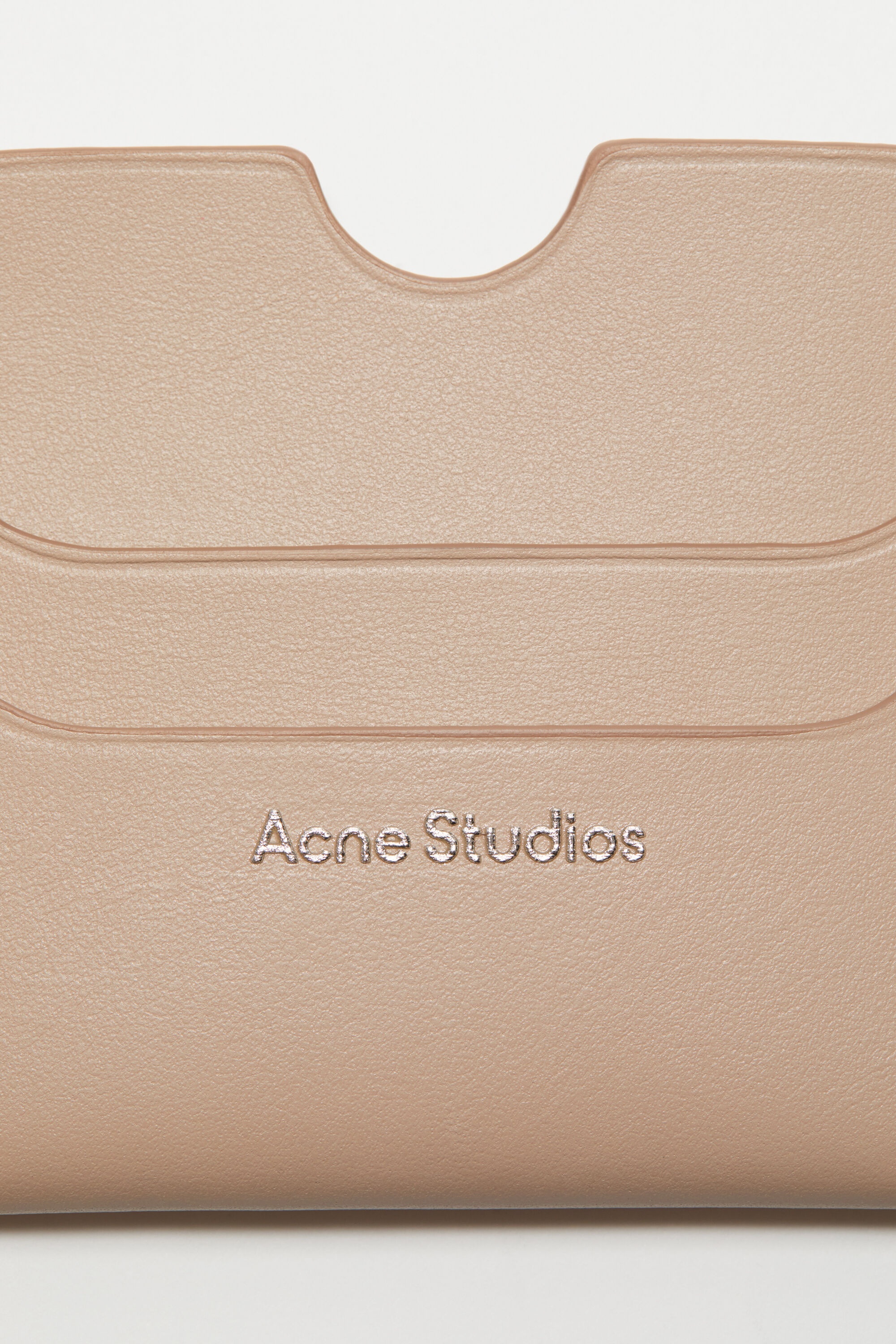 Leather card holder - Taupe beige - 5