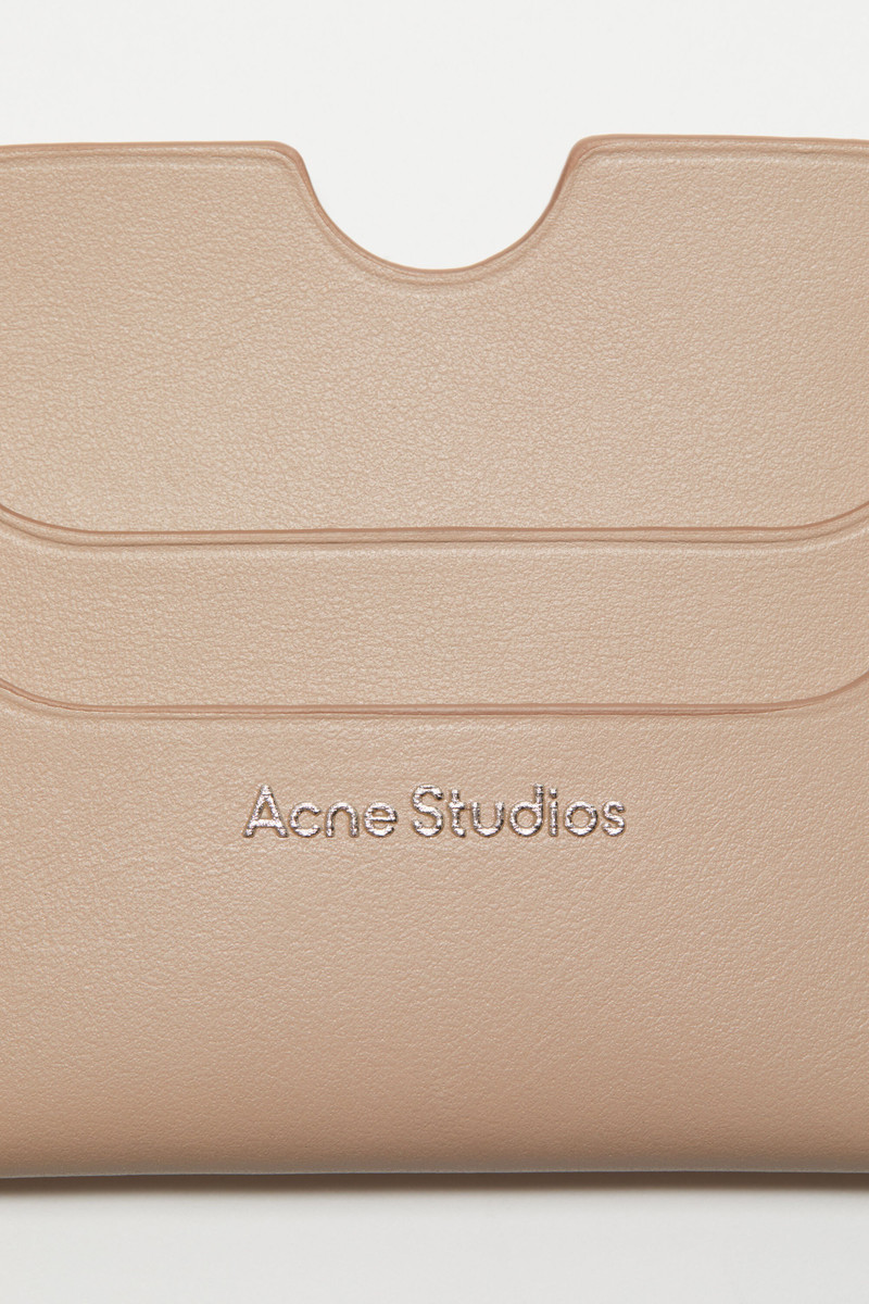 Leather card holder - Taupe beige 5
