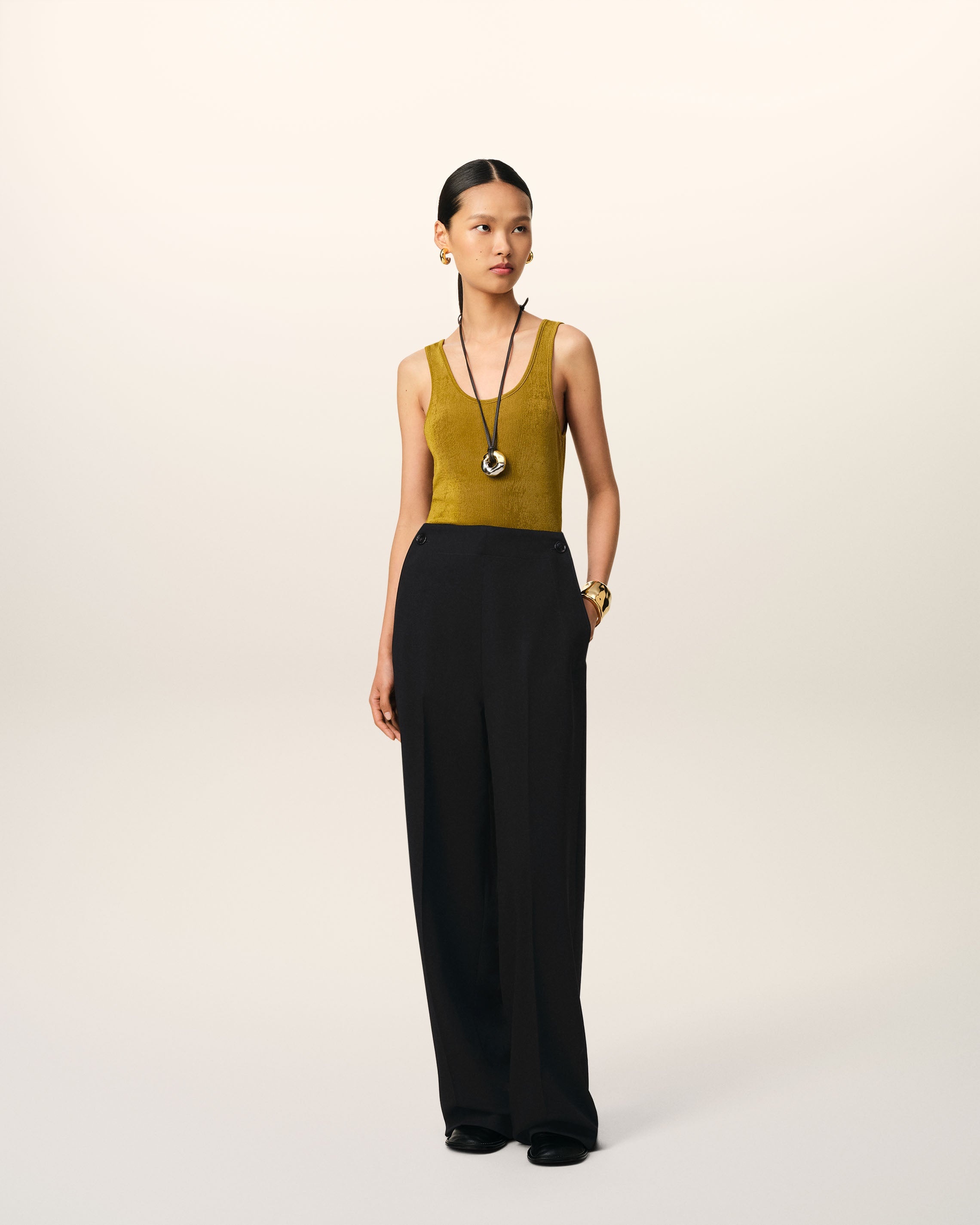 BLACK WOOL SAILOR TROUSERS - 2