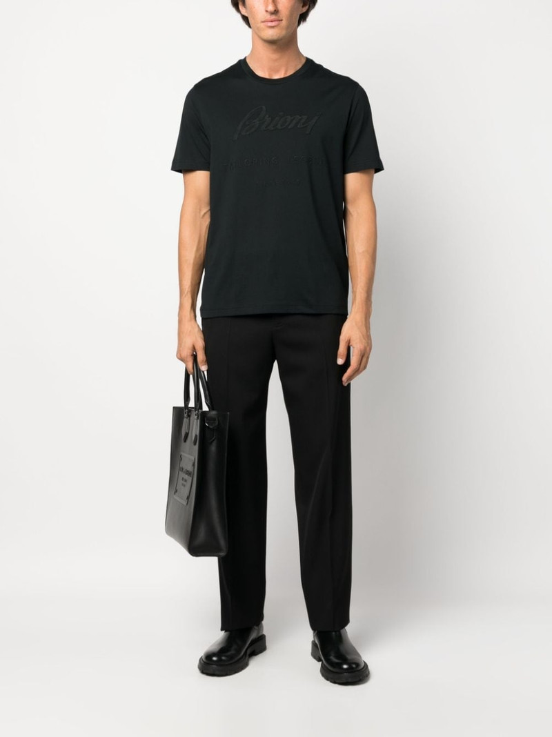 Brioni logo-appliqué cotton T-shirt outlook